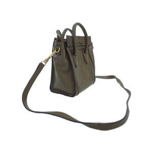 Celine 2way Shopper Khaki Green Nano Bag